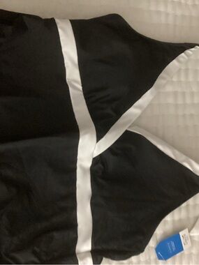 Lands' End Black and White tankini top